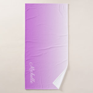 Lilac lila ombre personalisiert name badehandtuch
