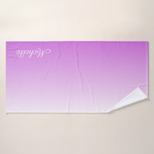 Lilac lila ombre personalisiert name badehandtuch (Badehandtuch)