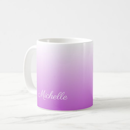 Lilac lila ombre personalisiert name kaffeetasse (Vorderseite Links)
