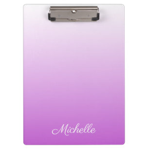 Lilac lila ombre personalisiert name klemmbrett