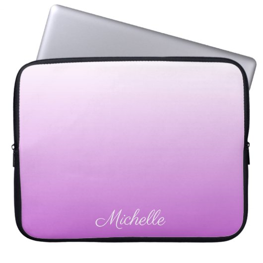 Lilac lila ombre personalisiert name laptopschutzhülle (Vorderseite)
