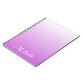 Lilac lila ombre personalisiert name notizblock (Linke Seite)