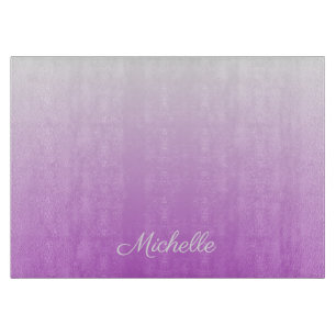 Lilac lila ombre personalisiert name schneidebrett