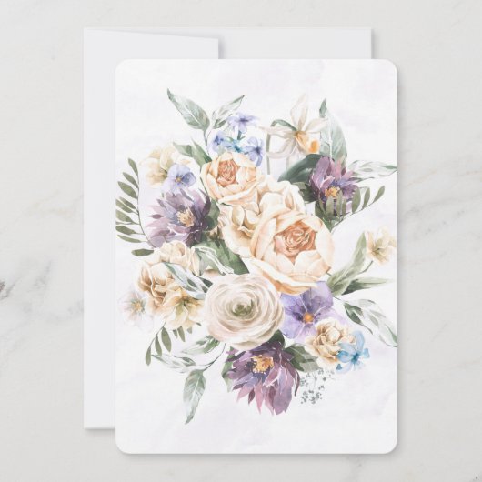 Lilac Lila Peony Wildflove Brautparty lädt ein Einladung (Rückseite)