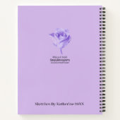 Lilac Lila Personalisiert Sketchbook Notizblock (Rückseite)