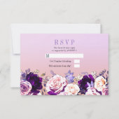 Lilac Lila & Pink Blush Rose Blumenzange RSVP Einladung (Vorderseite)
