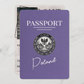 Lilac Lila Poland Passport Save the Date (Vorne/Hinten)