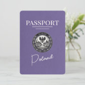 Lilac Lila Poland Passport Save the Date (Stehend Vorderseite)