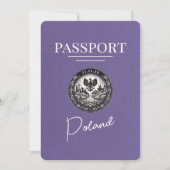 Lilac Lila Poland Passport Save the Date (Vorderseite)