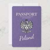 Lilac Lila Poland Passport Wedding Einladung (Rückseite)