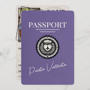 Lilac Lila Puerta Vallarta Passport Save The Date