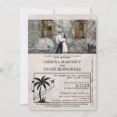 Lilac Lila Puerta Vallarta Passport Wedding Einladung (Vorderseite)