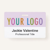 Lilac Lila PVC Name Abzeichen Lanyard Clip oder Re Ausweis (Vorderseite)