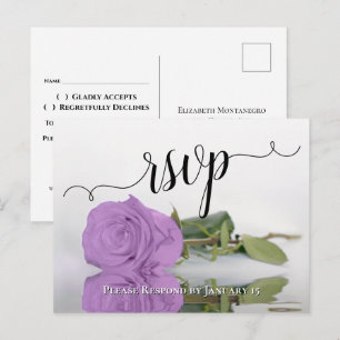 Lilac Lila Reflektierende Rose Elegante Hochzeit U Postkarte