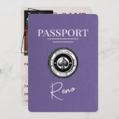 Lilac Lila Reno Passport Save the Date (Vorne/Hinten)