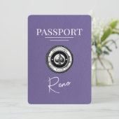 Lilac Lila Reno Passport Save the Date (Stehend Vorderseite)