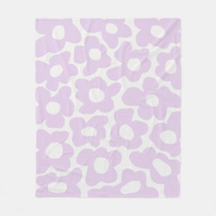 Lilac Lila Retro Groovy Baby Blume Muster Fleecedecke