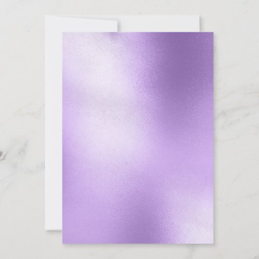 Lilac lila Rose Blume schimmert schimmernde Blumen Einladung (Rückseite)