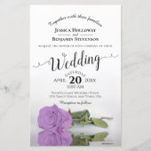 Lilac Lila Rose Chic BUDGET Hochzeit Einladung (Vorderseite)