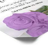 Lilac Lila Rose Elegante Hochzeit Begrüßungszeiche Poster (Ecke)