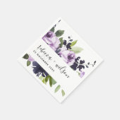 LILAC LILA ROSE FLORAL WATERCOLOR LIEBE WEDD SERVIETTE (Ecke)