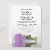 Lilac Lila Rose Long-Stemmed Lilac Hochzeit Einladung (Vorderseite)