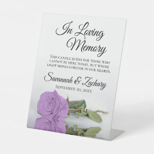 Lilac Lila Rose Love Memory Wedding Memorial Sockelschild