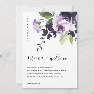 LILAC LILA ROSE PEONY FLORAL WATERCOLOR WEDD