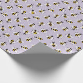 Lilac Lila Rustikale Illustrierte Hummel Geschenkpapier (Ecke)