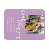 Lilac Lila Save the Date Foto Wedding Magnet (Horizontal)