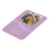Lilac Lila Save the Date Foto Wedding Magnet (Linke Seite)
