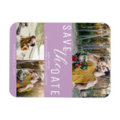 Lilac Lila Save the Date Hochzeit 3 Fotos Magnet (Horizontal)
