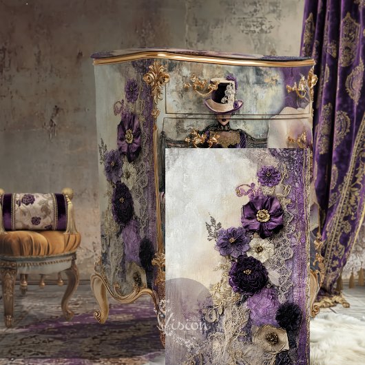 Lilac Lila Scrapbook Mixed Media Floral & Lace Seidenpapier