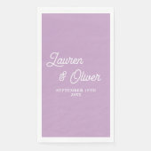 Lilac Lila Script Minimalistisch Wedding Serviette (Vorderseite)