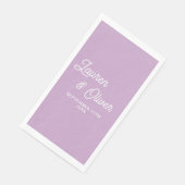Lilac Lila Script Minimalistisch Wedding Serviette (Ecke)