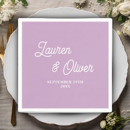 Lilac Lila Script Minimalistisch Wedding Serviette