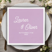 Lilac Lila Script Minimalistisch Wedding Serviette