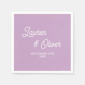 Lilac Lila Script Minimalistisch Wedding Serviette (Vorderseite)