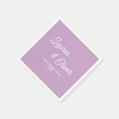 Lilac Lila Script Minimalistisch Wedding Serviette (Ecke)