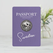 Lilac Lila Sweden Passport Save the Date (Stehend Vorderseite)