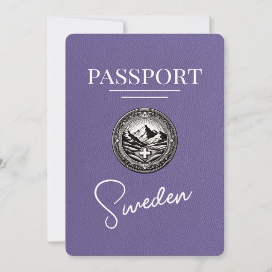 Lilac Lila Sweden Passport Save the Date (Vorderseite)