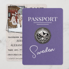 Lilac Lila Sweden Passport Save the Date
