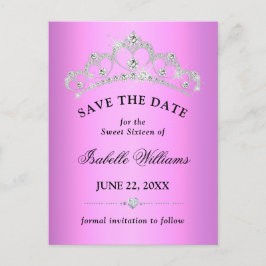 Lilac Lila Sweet 16 Save the Date Postkarte