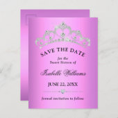 Lilac Lila Sweet 16 Save the Date Postkarte (Vorne/Hinten)