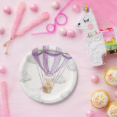 Lilac Lila Teddy Bear Heißluftballon Pappteller (Party)