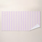 Lilac lila und beige fünf Streifen Badehandtuch (Badehandtuch)
