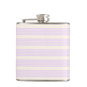 Lilac lila und beige fünf Streifen Flachmann