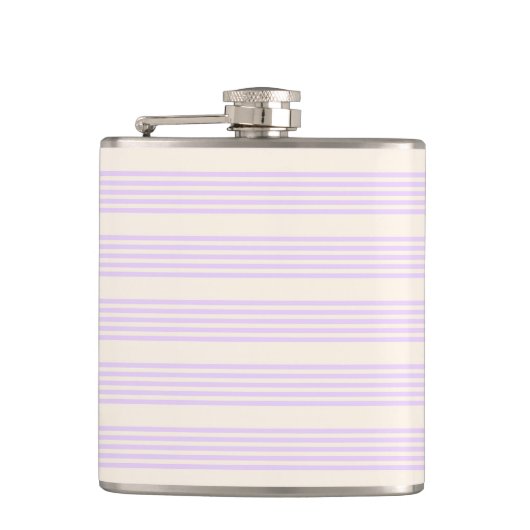 Lilac lila und beige fünf Streifen Flachmann (Vorderseite)