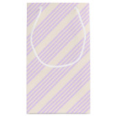 Lilac lila und beige fünf Streifen Kleine Geschenktüte (Rückseite)