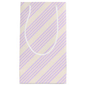 Lilac lila und beige fünf Streifen Kleine Geschenktüte (Vorderseite)